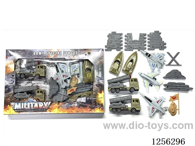 Military pull back Missile Vehicle + pull back Aircraft Set