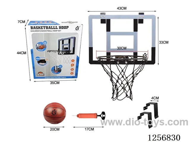 43*33 Transparent Slam Dunk Solid 30CM Rim Hanging Basketball Backboard