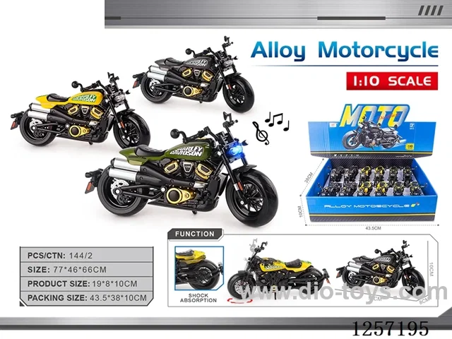 1:10 alloy motorcycle W L/M 12PCS