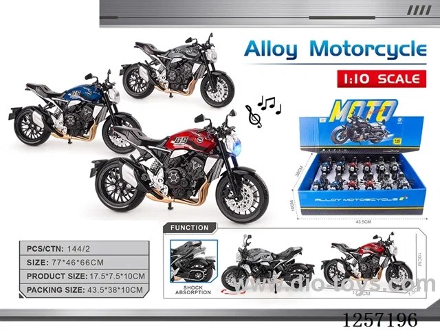 1:10 alloy motorcycle W L/M 12PCS