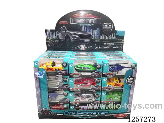 1:64 Alloy Free-Wheel Cars 8 Mixed (48PCS)