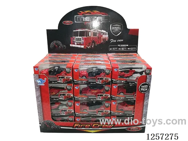 1:64 Alloy Free-Wheel Fire Trucks 4 mixed (48PCS)