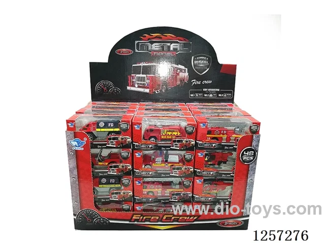 1:64 Alloy Free-Wheel Fire Trucks 8 mixed (48PCS)