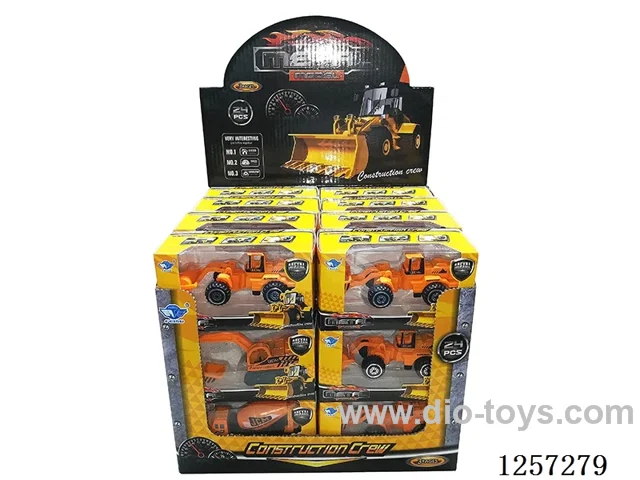 1:64 Alloy Free-Wheel Construction Vehicle 4 mixed (24PCS)