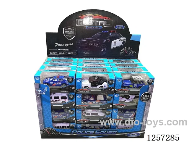 1:64 Alloy Free-Wheel Police Cars 16 mixed (48PCS)