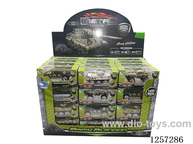 1:64 Alloy Free-Wheel Military Vehicles 4 mixed (48PCS)