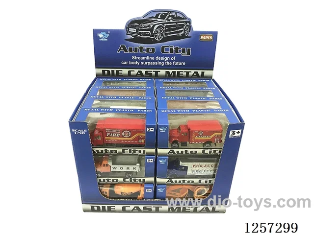 1:50 Diecast Mini Truck free wheel + Utility Vehicle 12 mixed (24PCS)
