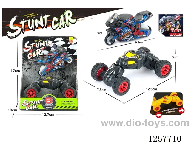 pull back Climbing Car + Flintstone Motorcycle (3-Color Mixed Pack)
