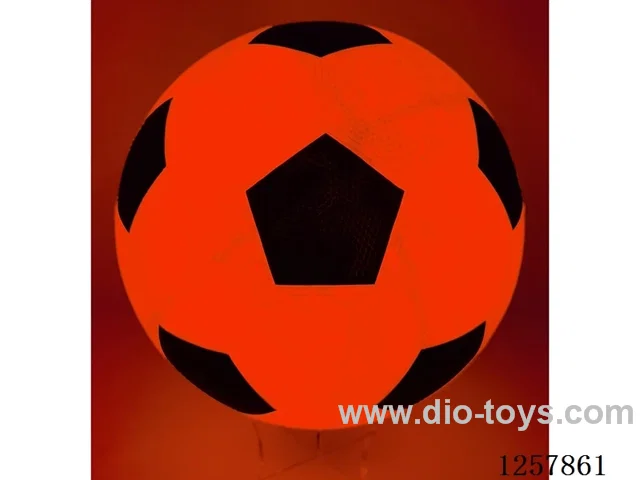 22cm Light-Up Rubber Soccer Ball, Dual-Light Battery-Operated