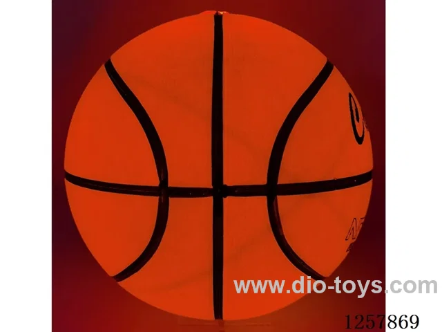 24cm Light-Up Rubber Basketball Dual-Light Battery-Operated