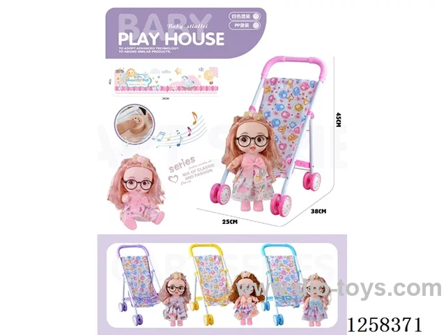Iron handcart + 16 inch doll (with IC, plastic body) (GCC)4 colors