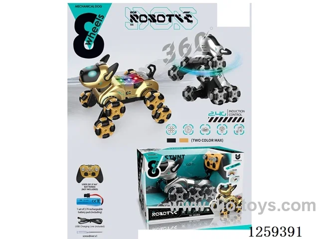 2.4G RC stunt robot dog W L/M included battery