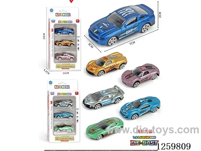 free wheel alloy car 3PCS 2 mixed
