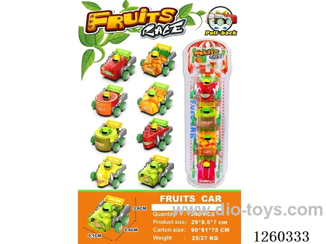fruit pull back car 4PCS 8 types