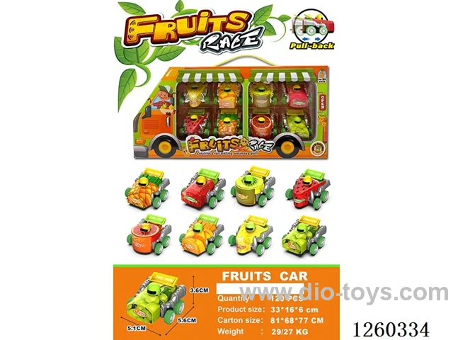 fruit pull back car 8PCS