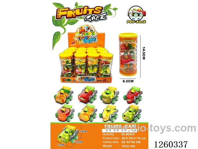 fruit pull back car 12PCS 8 types