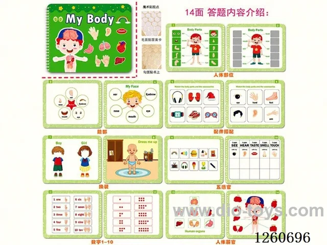 Magic Stickers Early Learning Enlightenment Quiet Book-My Body