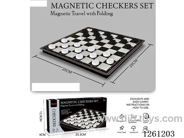 25CM Foldable Magnetic 64-Board International Checkers