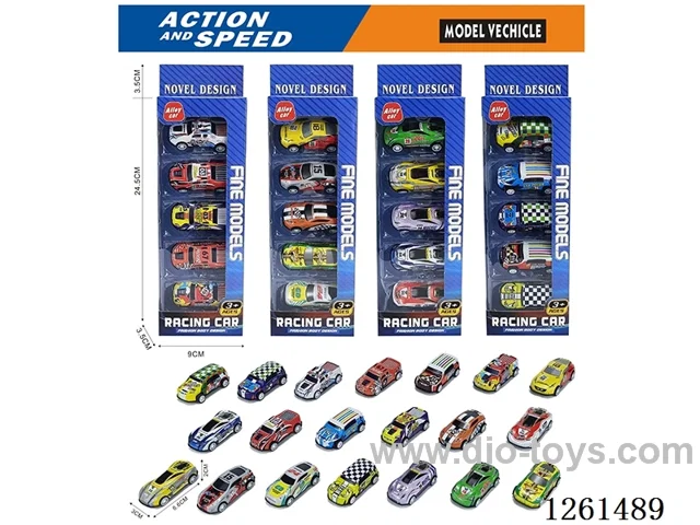 5PCS pull back tin car
