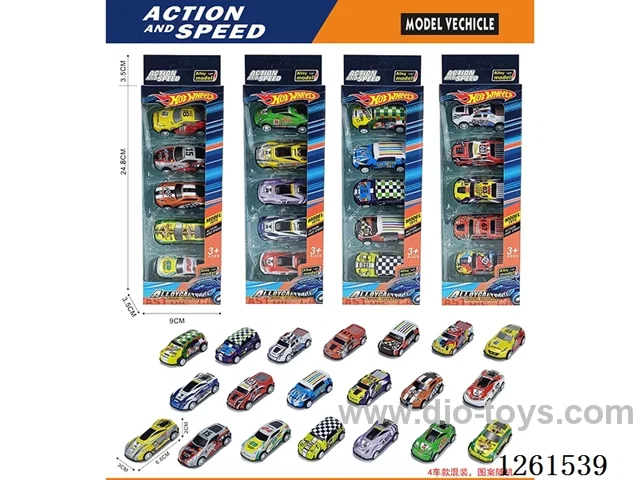 5PCS pull back tin car