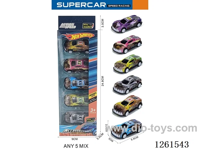 5PCS pull back tin car
