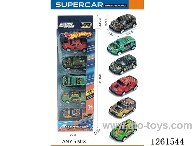 5PCS pull back tin car