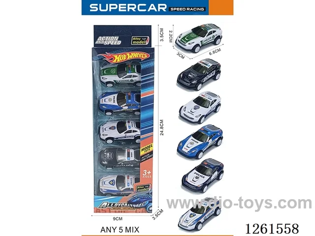 5PCS pull back tin car