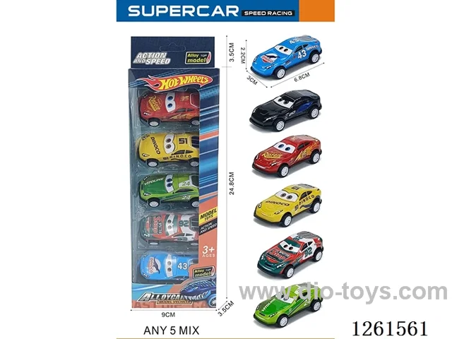 5PCS pull back tin car