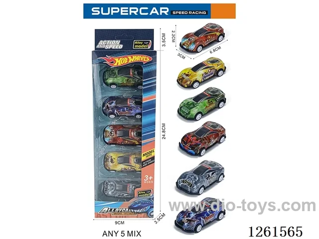 5PCS pull back tin car
