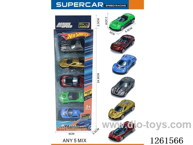 5PCS free wheel alloy car