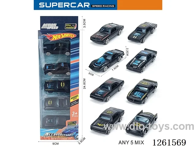5PCS free wheel alloy car