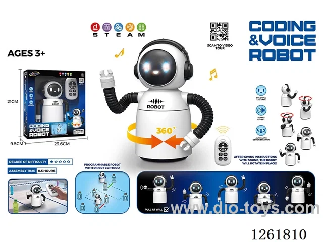 RC Programmable Voice-Controlled Robot - Pre-built Version - not included battery