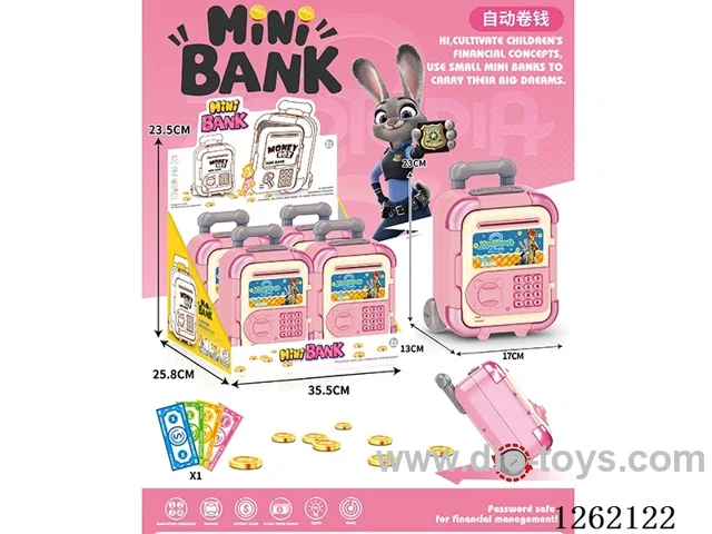 Zootopia Trolley Suitcase Piggy Bank 4PCS