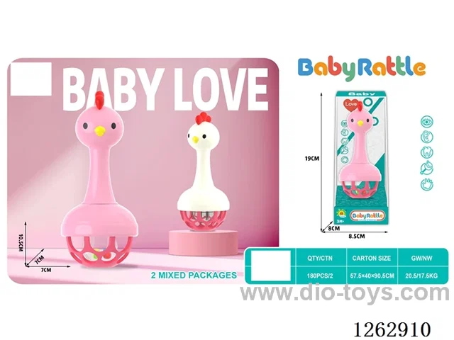 Soft rubber baby holding bell (chicken) 2 colors