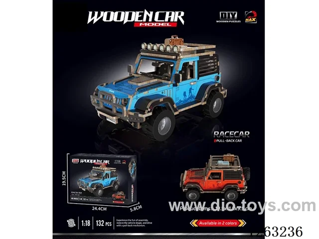 DIY wooden assembled pull back car