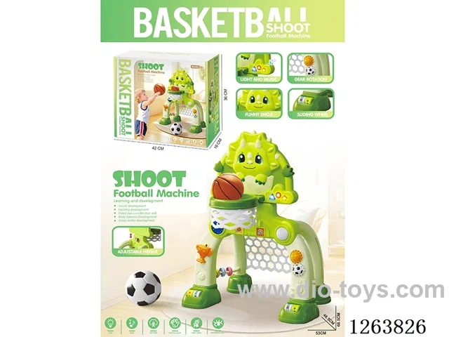 2-in-1 Basketball Hoop/Soccer Goal W/L/M not included battery
