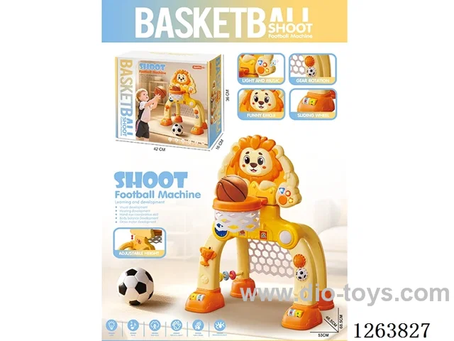 2-in-1 Basketball Hoop/Soccer Goal W/L/M not included battery