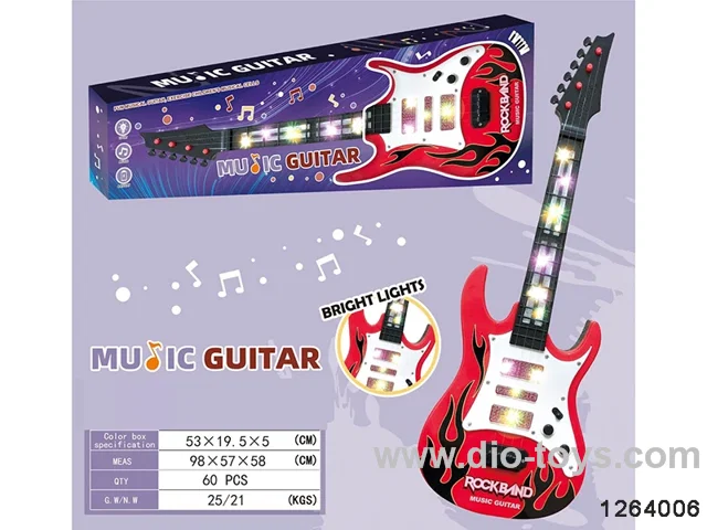 Guitar with light and music in color box