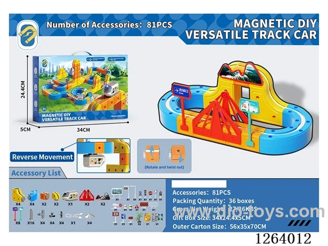 Magnetic DIY Transformable Track Car 81PCS included battery