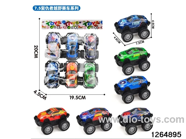 6pcs metal pull back car