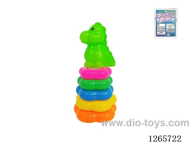 5-Layer Floral Rainbow Stacking Rings (Dinosaur)