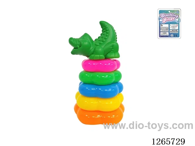 5-Layer Floral Rainbow Stackable Rings (Crocodile)