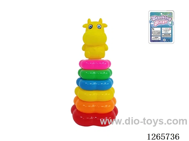6-Layer Floral Rainbow Stackable Rings (Little Cow)