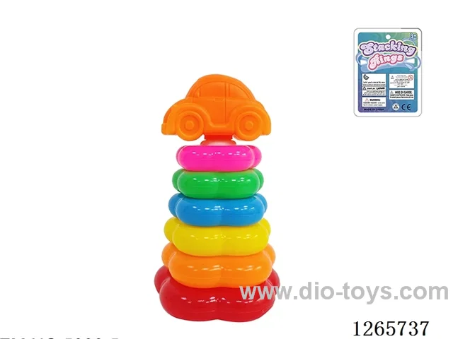 6-Layer Floral Rainbow Stackable Rings (Car)