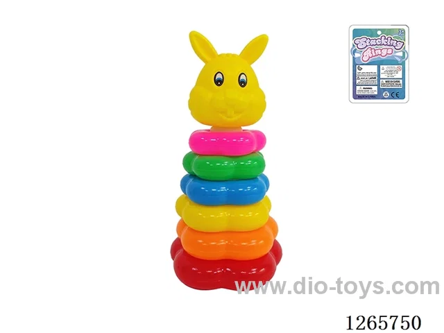 6-Layer Floral Rainbow Stackable Rings (Rabbit)