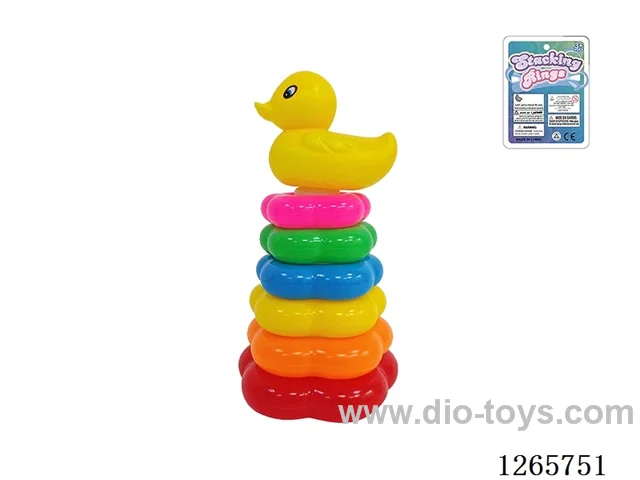 6-Layer Floral Rainbow Stackable Rings (Big Yellow Duck)