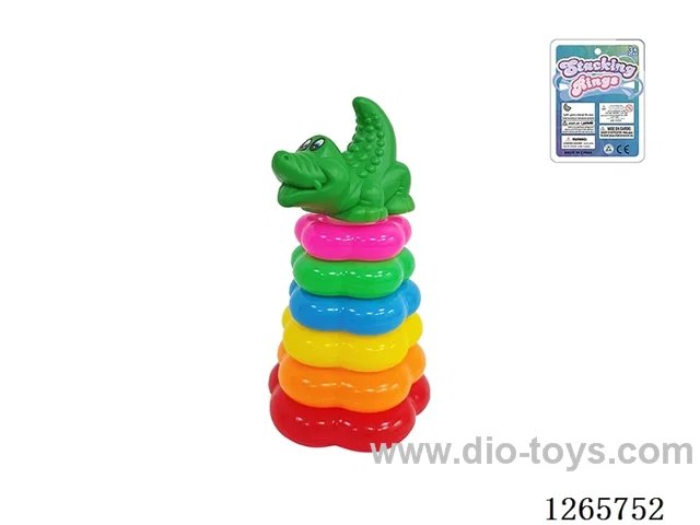 6-Layer Floral Rainbow Stackable Rings (Crocodile)