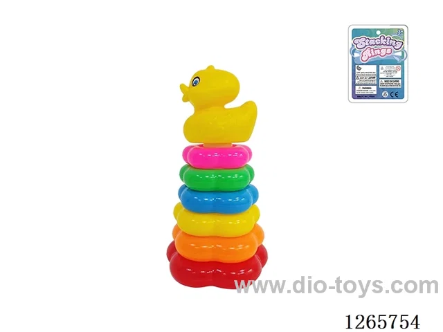 6-Layer Floral Rainbow Stackable Rings (Duckling)