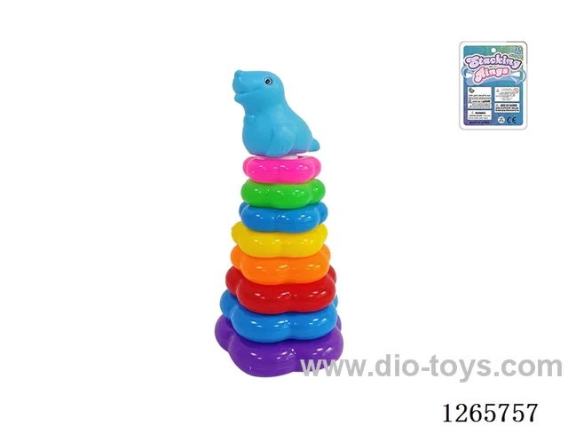8-Layer Floral Rainbow Stackable Rings (Sea Lion)