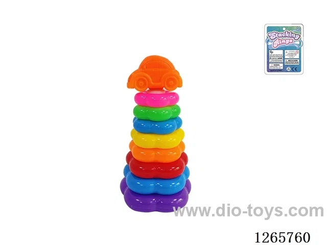 8-Layer Floral Rainbow Stackable Rings (Car)